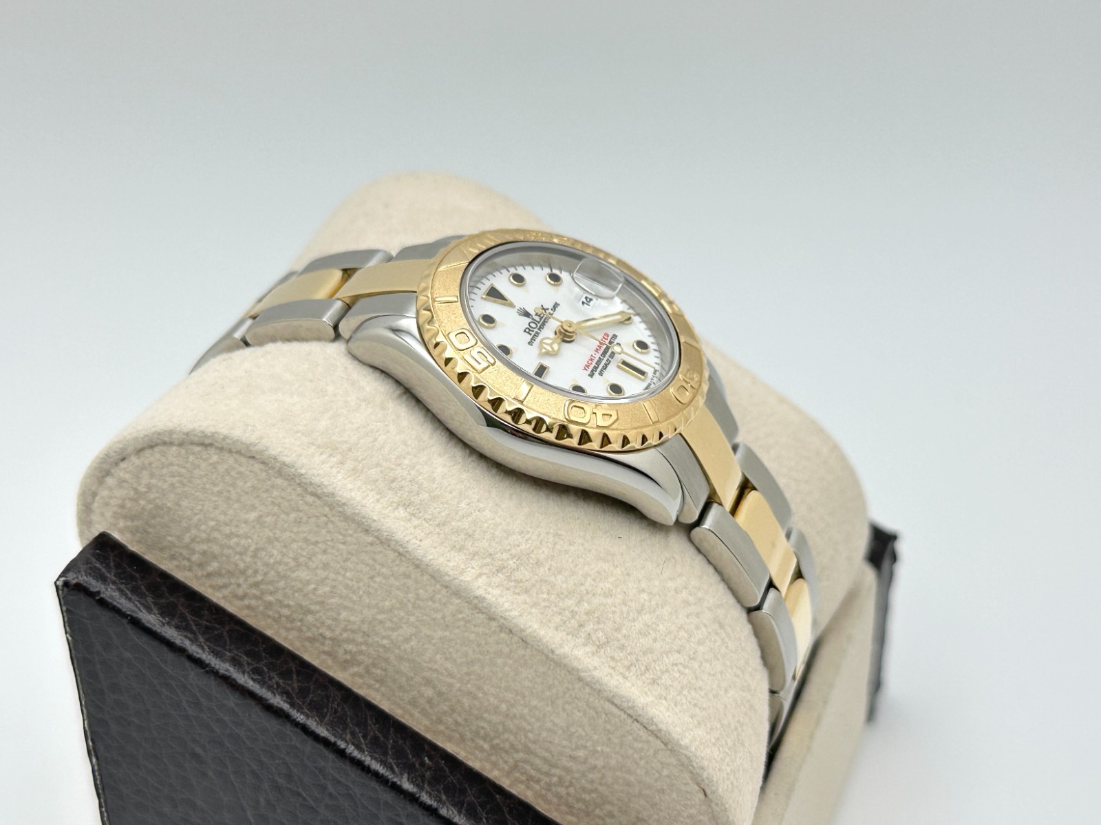 Rolex Ladies Yacht Master 69623 29mm White Dial 18K Yellow Gold Stainless Steel
