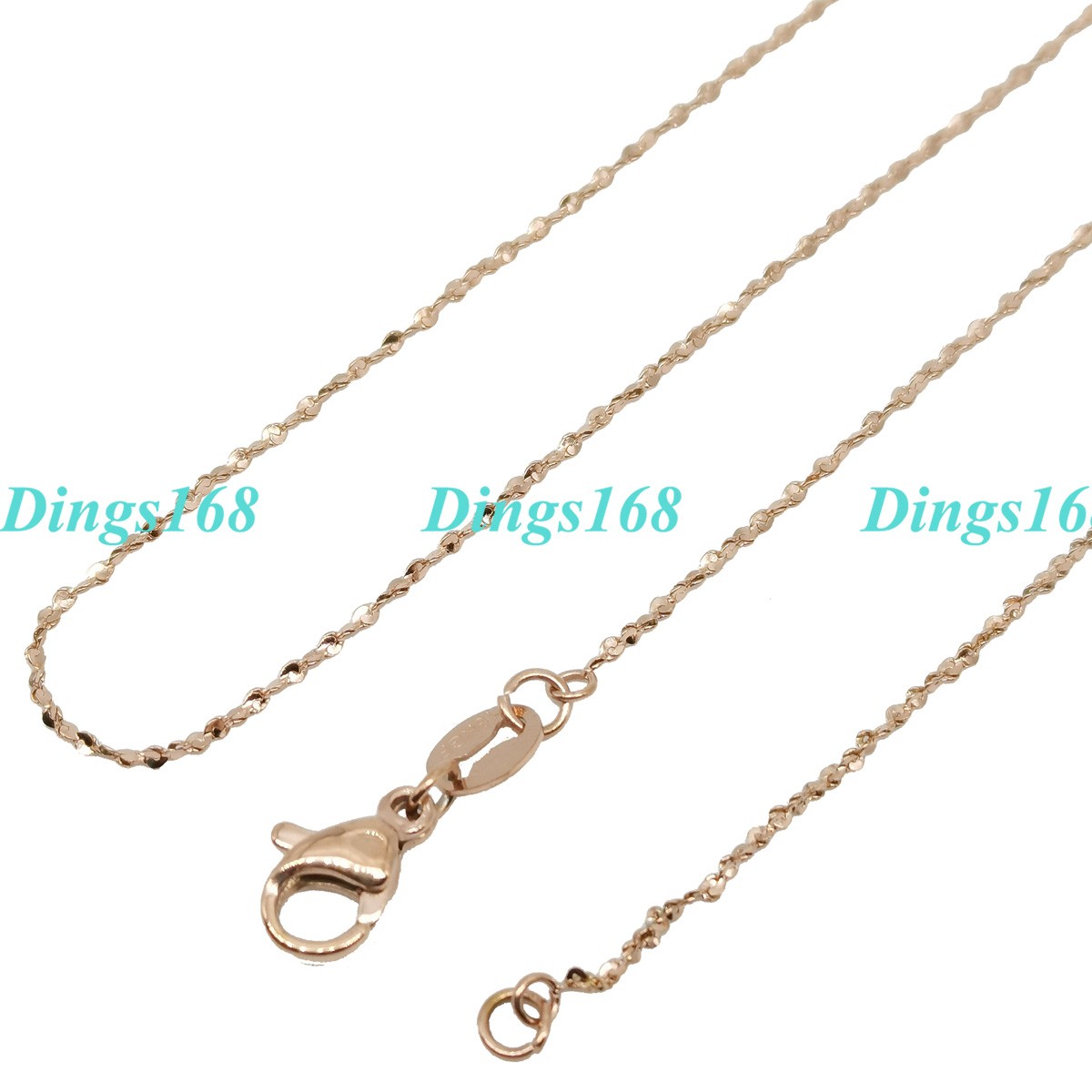 Solid 18K Rose Gold Filled HypoAllergenic 1mm Starry Chain Necklace 16″-24″ T127