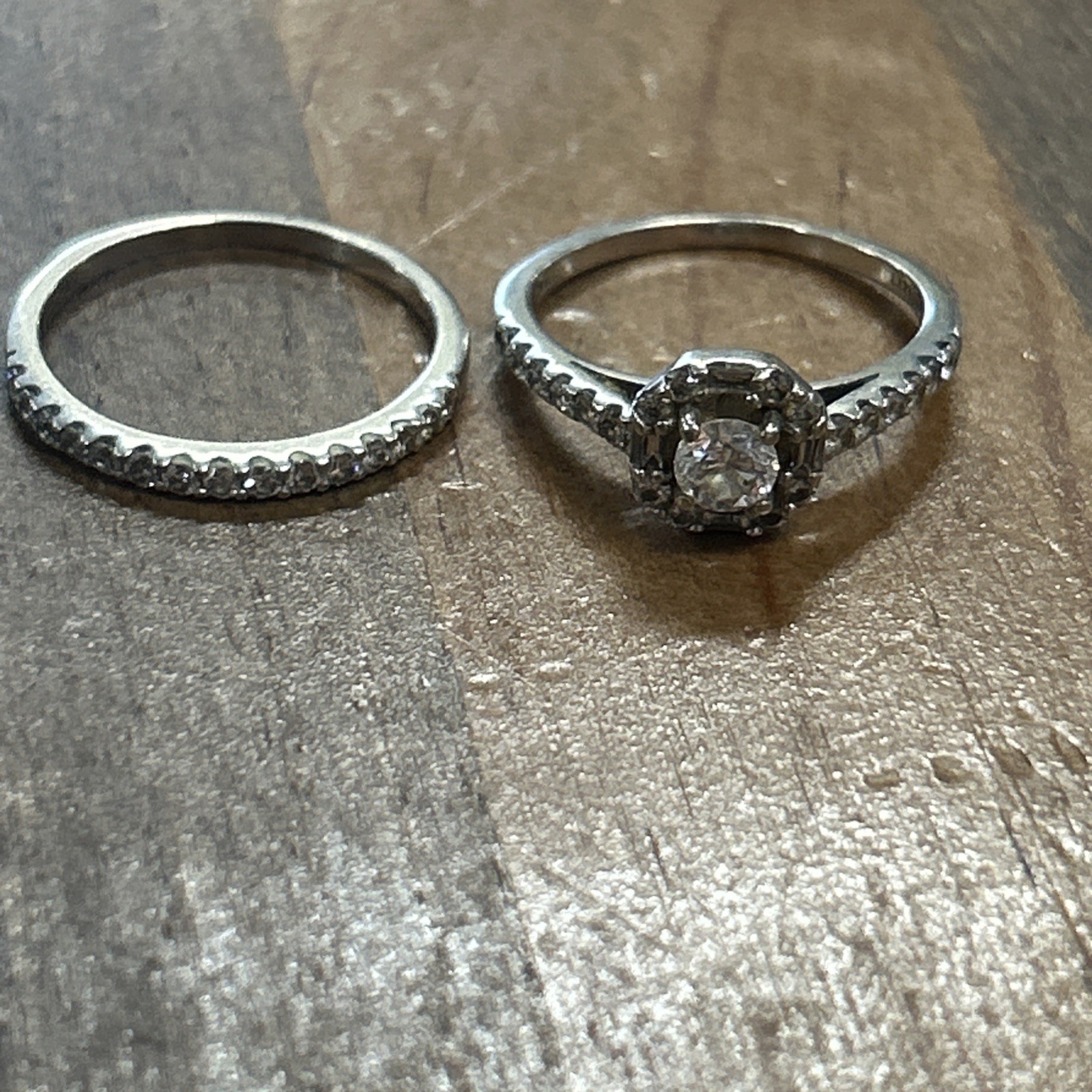 14k White Gold Diamond Engagement Ring Set Size 6 3.85 Grams F.D. 1.5 Total CTW