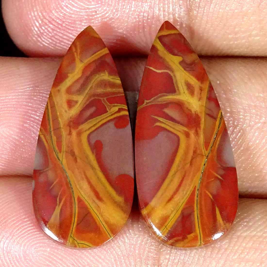 20.00Cts Natural Noreena Jasper Pear Pair Cabochon Loose Gemstone