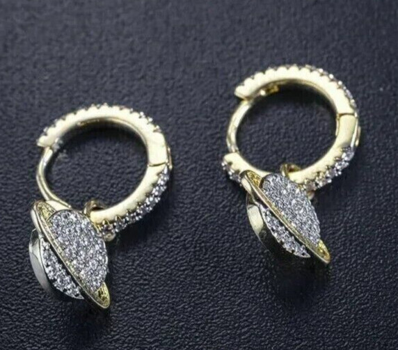 Women’s VVS Simulated Diamond Classy Drop Hoop Earring 925 Sterling Silver