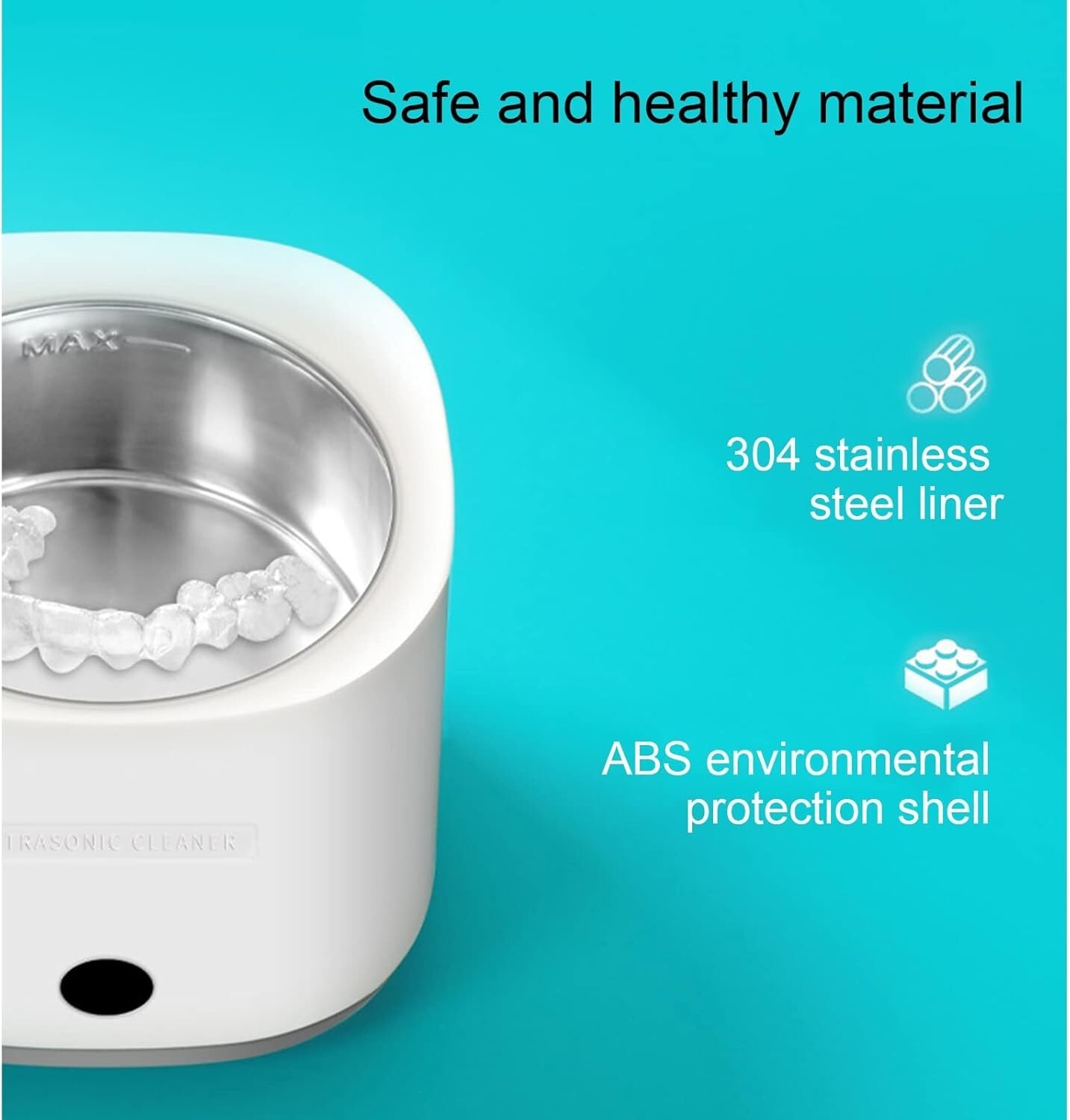 Small Ultrasonic CleanerJewelry Cleaner 180ML One-Button Start and 5 Min Timing