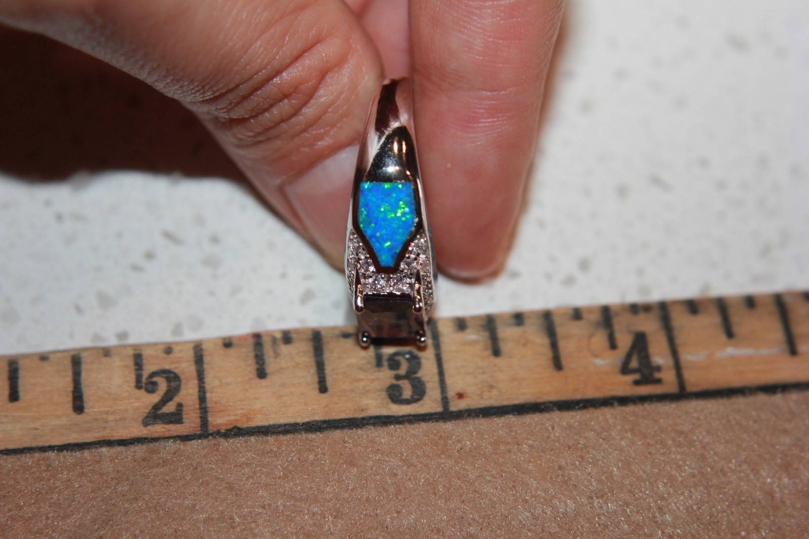 fire opal ring gems silver jewelry 5.75 8.5 9.75 Victorian cocktail engagement