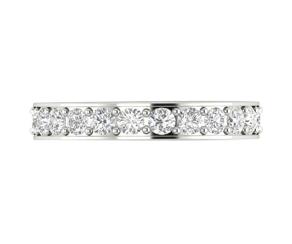 Anniversary Ring I1 G 1.00 Ct Natural Diamond 14K White Gold 3.60mm Prong set