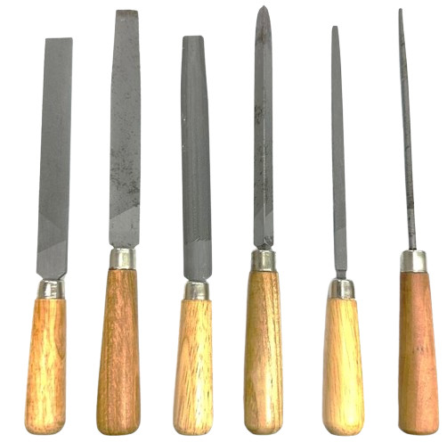 6pc Precision File Set with Wooden Handles – Watchmaking Jewelry Metal Craft