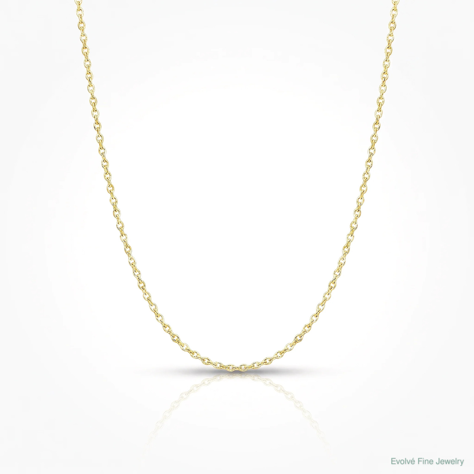 10K Yellow Gold .6 Mm Carded Cable Rope Chain Necklace 16″-24″