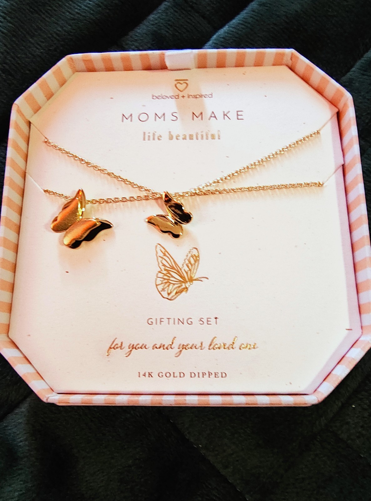 Beloved + Inspired | 14k Gold Dipped 2 Butteryfly Necklaces Gift for Mom