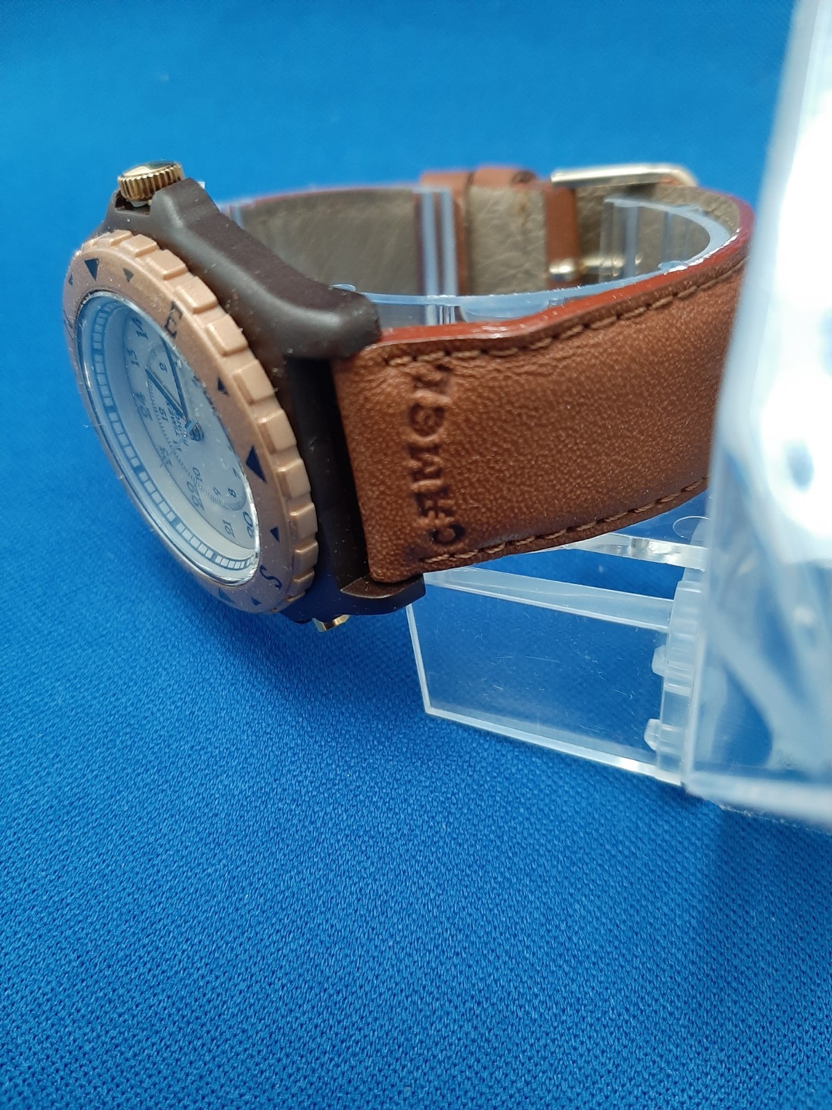 Timex Indigo Watch Camel Brown Leather Band Looks Unused Original Box