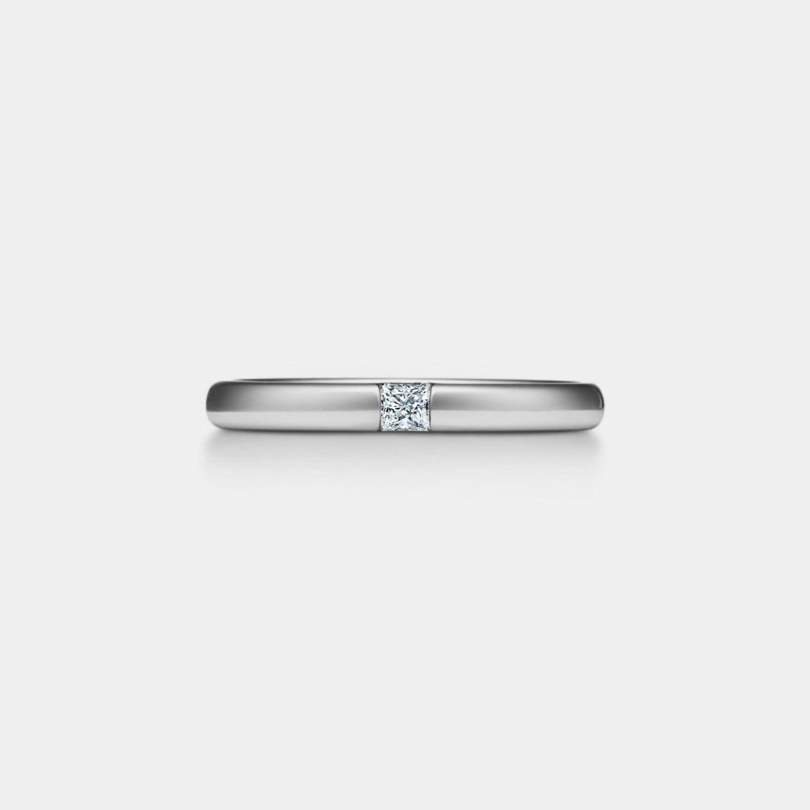 Princess-Cut Moissanite Wedding Band Ring in 925 Sterling Silver