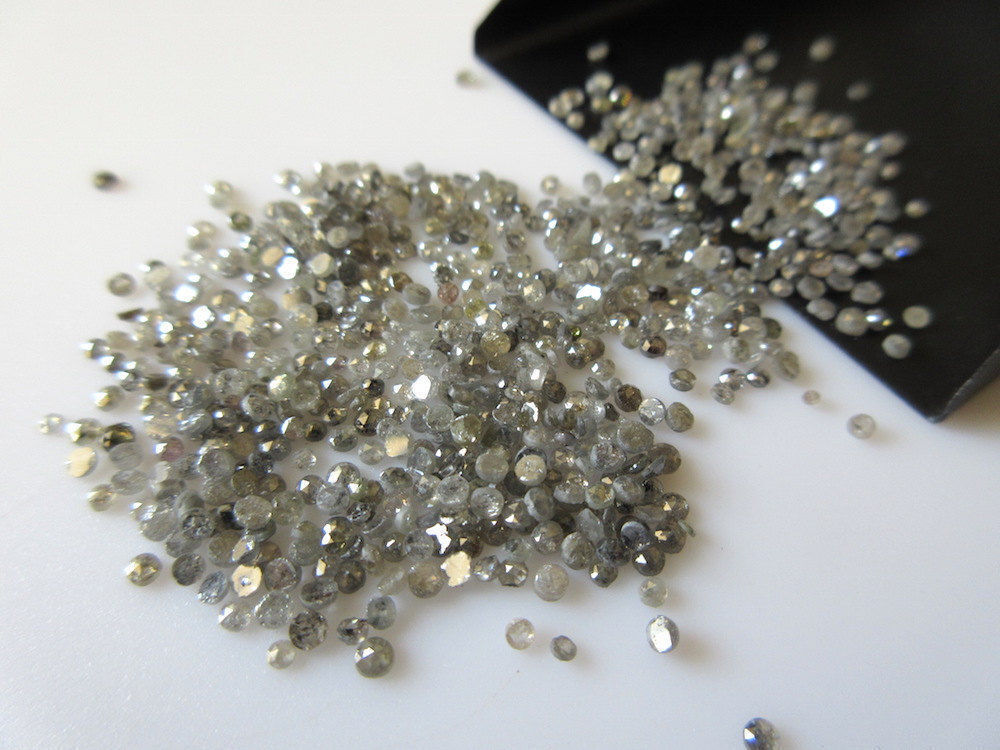 50 Pieces Wholesale 2mm To 3mm Salt And Pepper Rose Cut Diamond Loose Cabochon