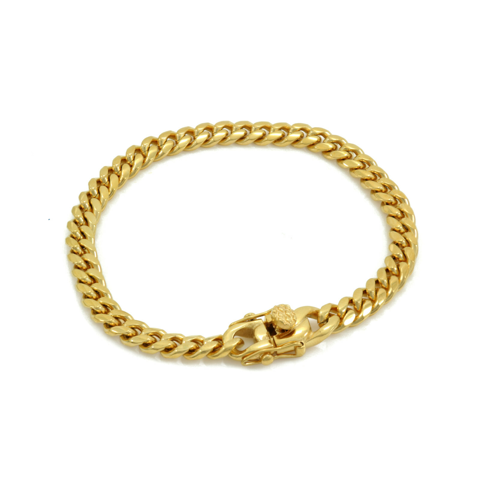 9inch Long Solid 18K Gold Plated 6mm-18mm Miami Cuban Curb Link Chain Bracelet