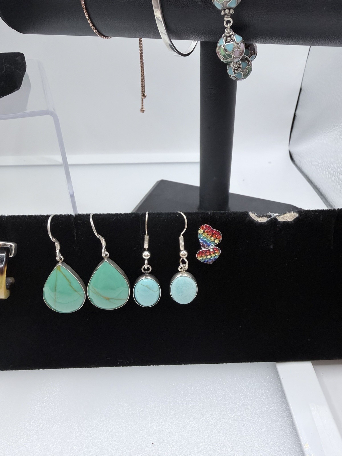 Sterling Silver Jewelry Lot 925 Turquoise Cloisonné Vermeil – SIGNED- 70.11g