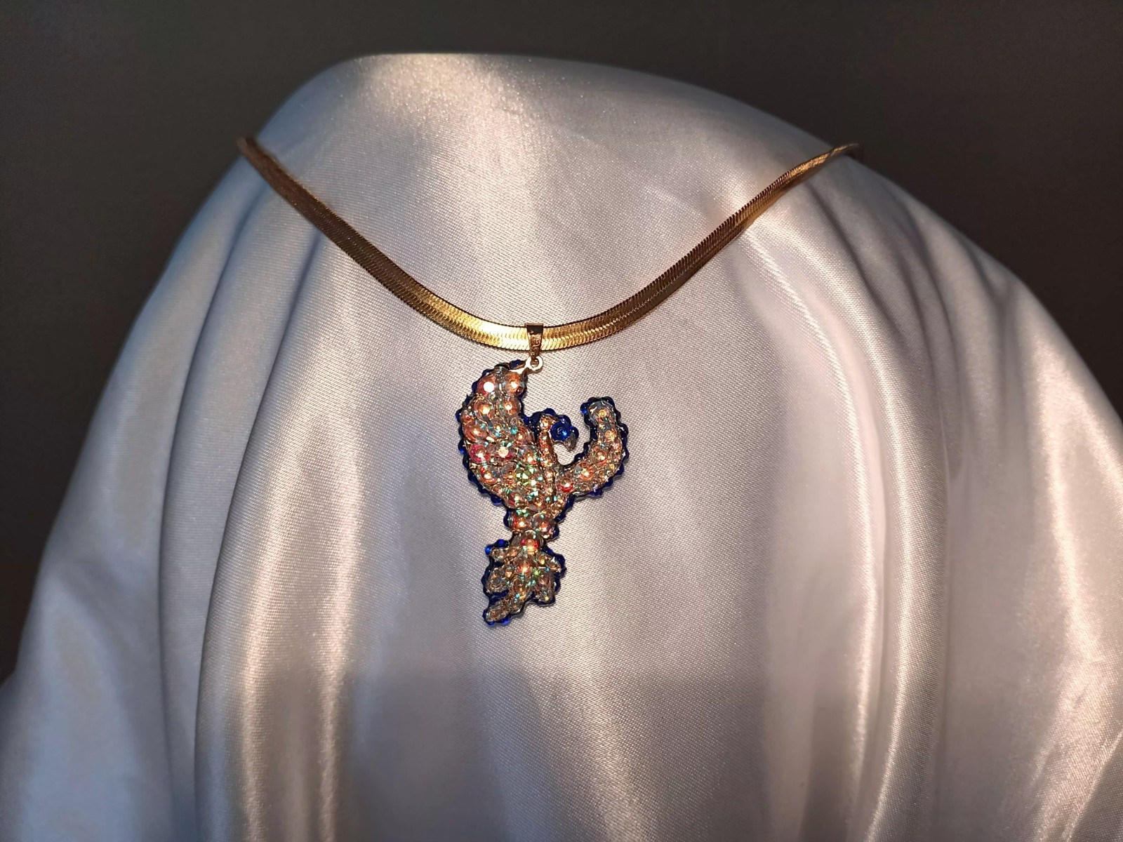 Crystal Phoenix Necklace – Dual Ice & Fire Bird Jewelry – Phoenix Set Gift