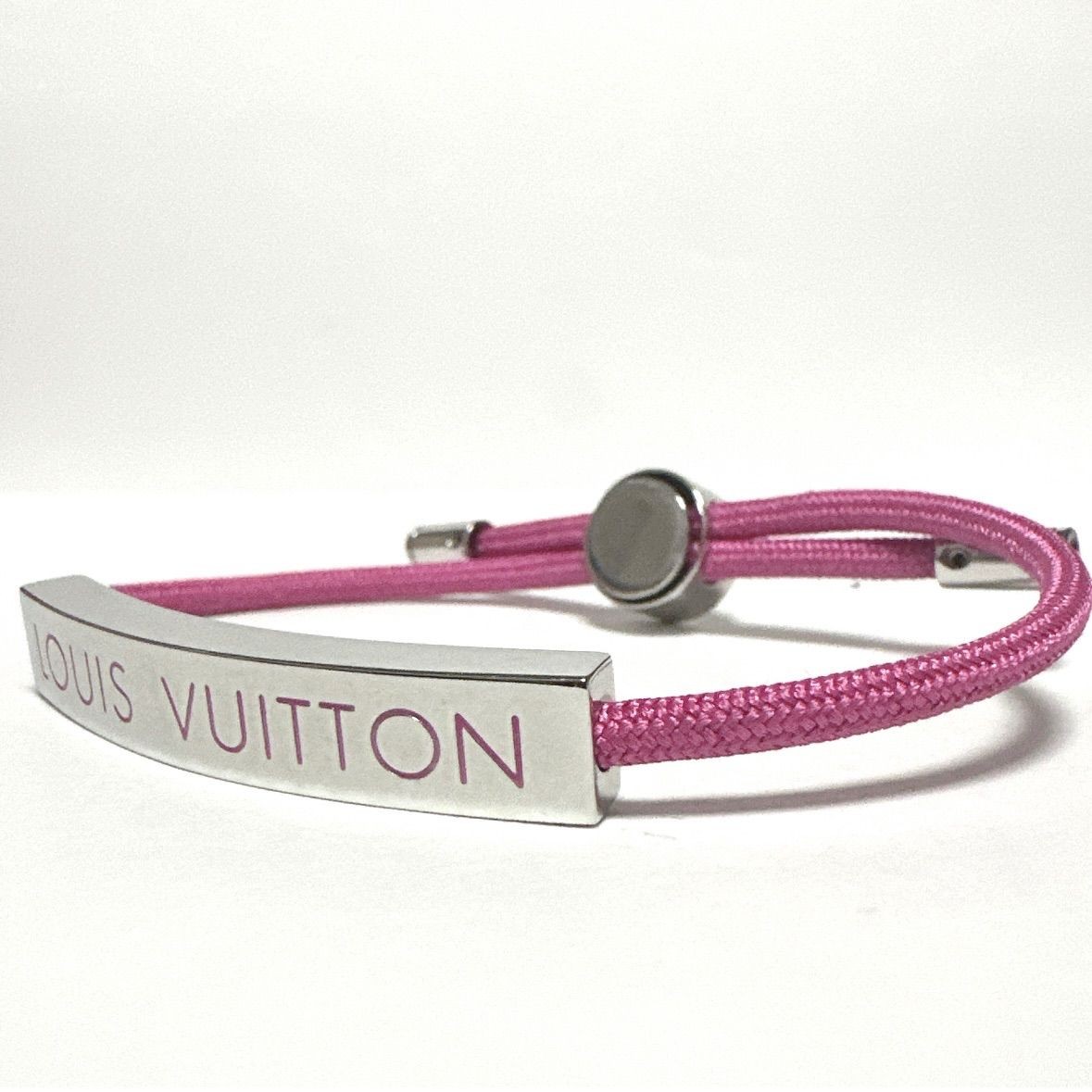 Louis Vuitton Authentic Bracelet LV Space Pink Metal Canvas M00282 DP0221 25.5cm