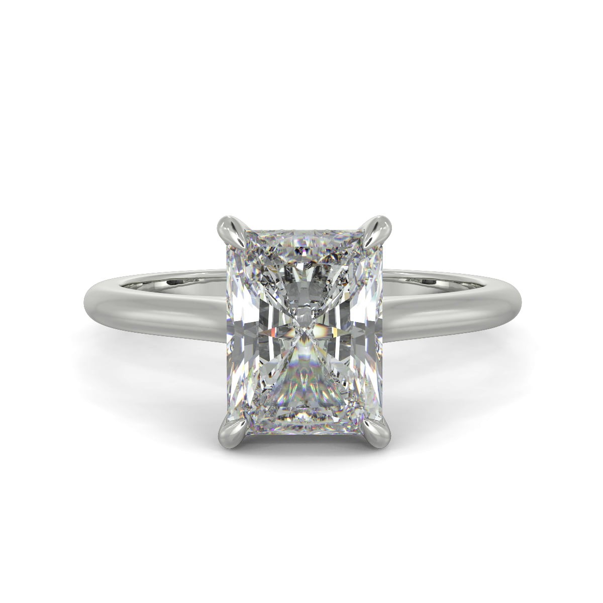 1.15 Ct Radiant Cut Diamond Engagement Ring VS2 E White Gold 14k