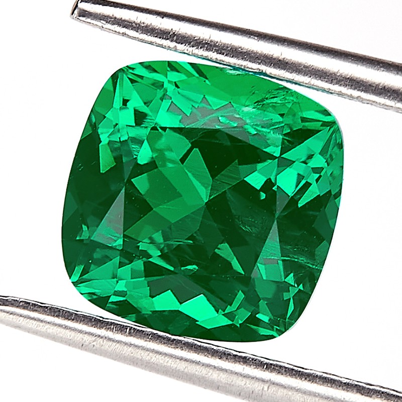 AGL Lab Grown Cushion Colombian Emerald Stone with Inclusions for Jewelry Making