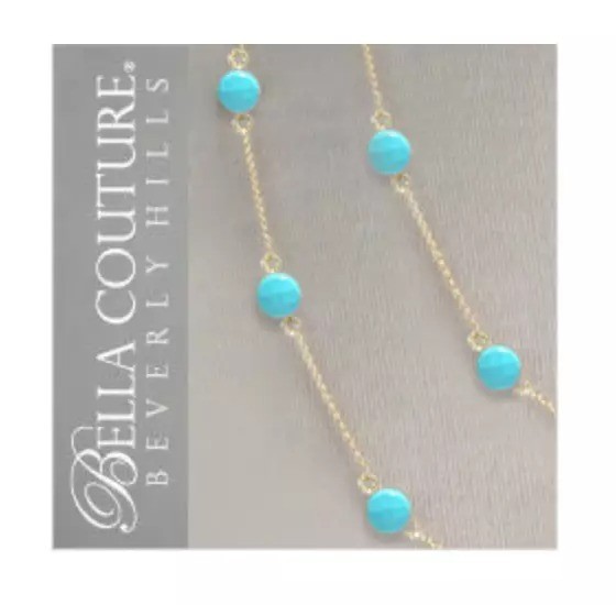 $549 NEW BC® 18K YELLOW GOLD TURQUOISE DIAMOND ROSE CUT VTG CHAIN 750 BRACELET