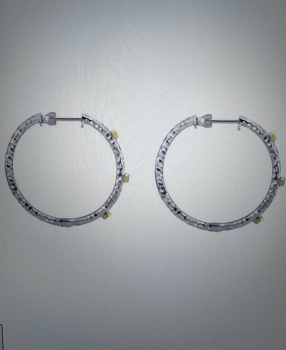 Gabriel & Co – Sterling Silver and 18k Gold Ring and Earring Set