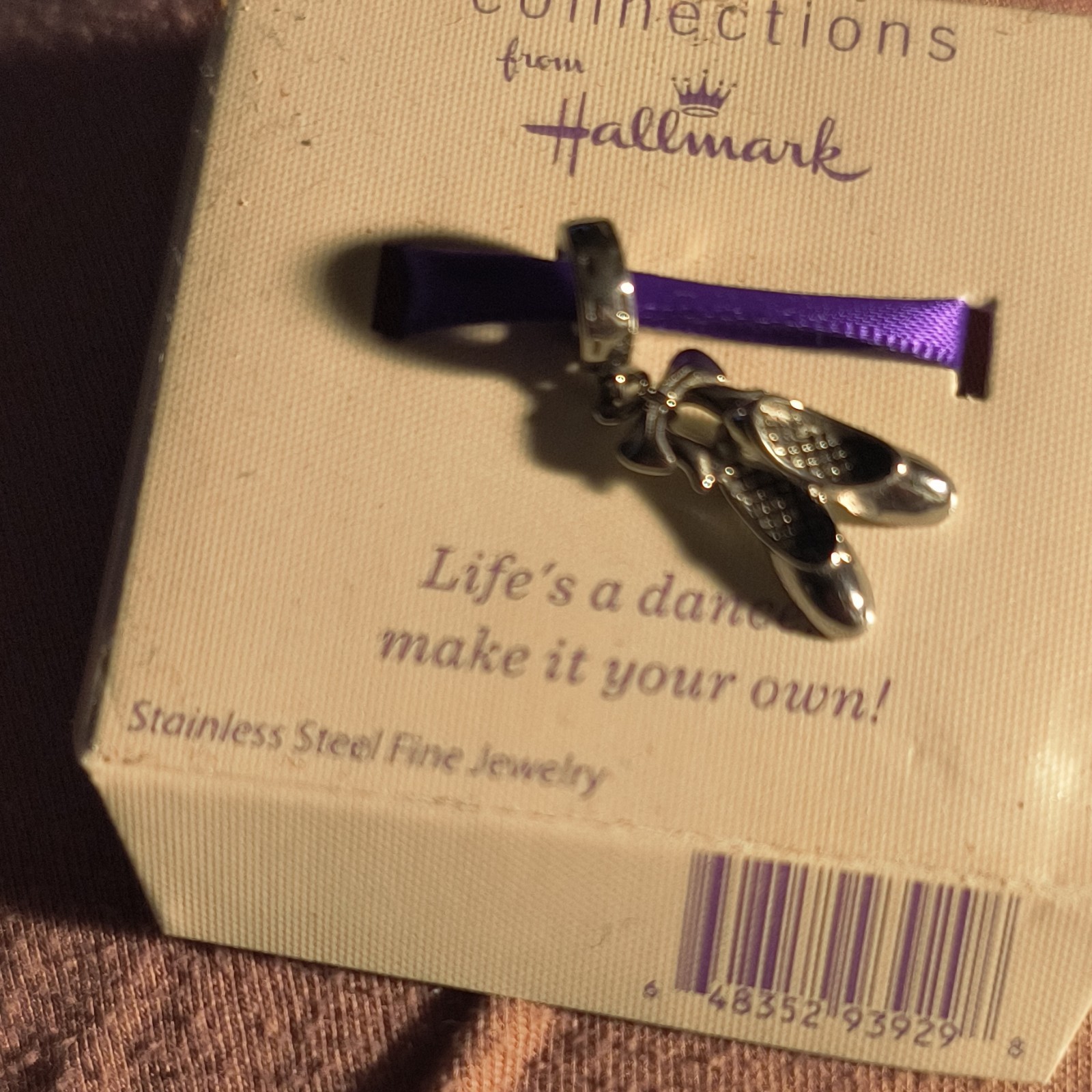Connections From Hallmark Stainless Steel Silver Ballerina Slipper Dangle Charm