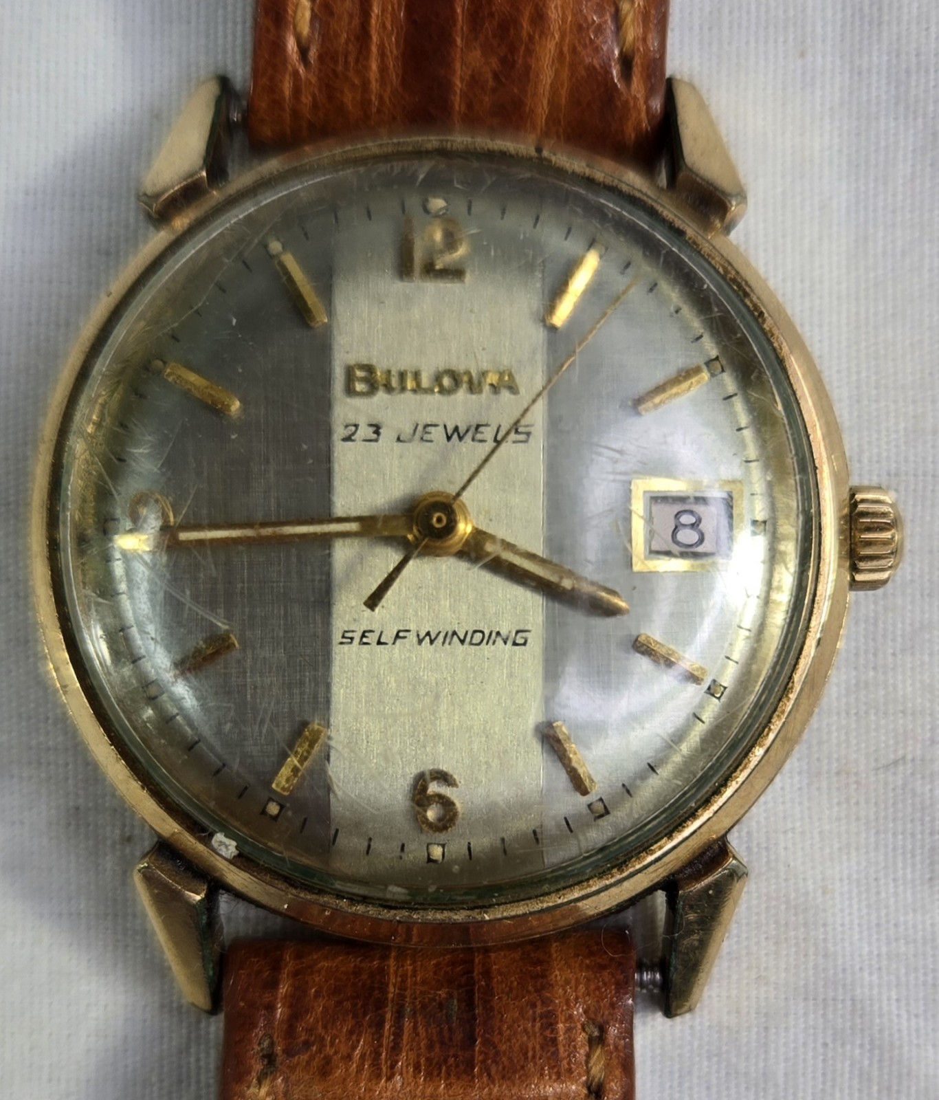 Vintage 1968 Bulova Watch 23 Jewel. Self-Winding. 10K RGP Bezel – Needs Repair