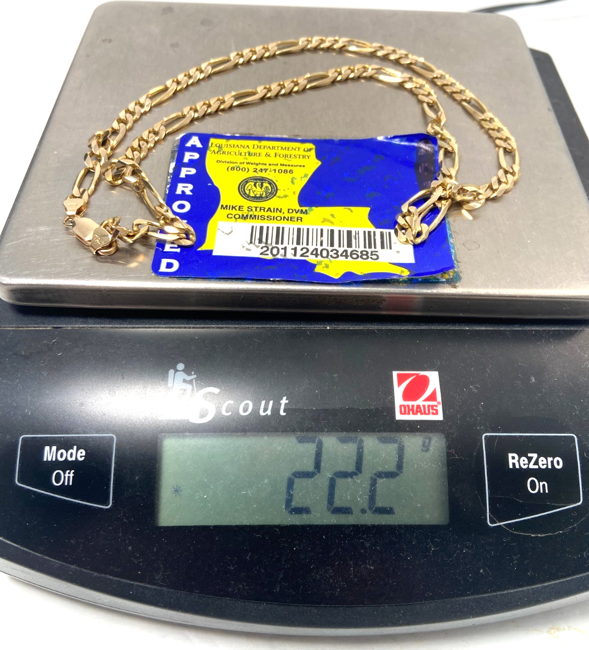 Gold Figaro Chain Solid 10K | 20 inch | 5.60mm | 22.20 Grams