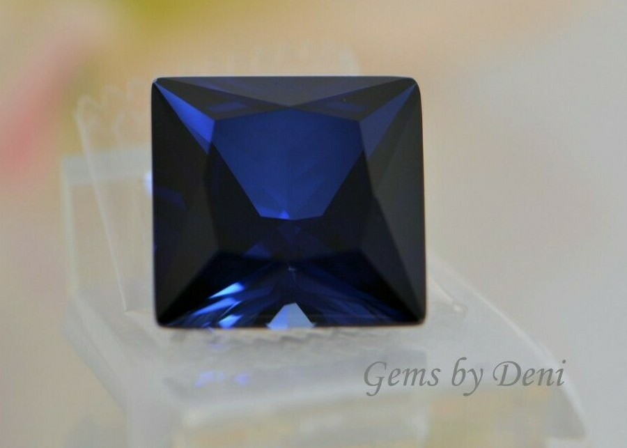 Lab-Created Blue Sapphire Square Faceted (2x2mm-12x12mm)