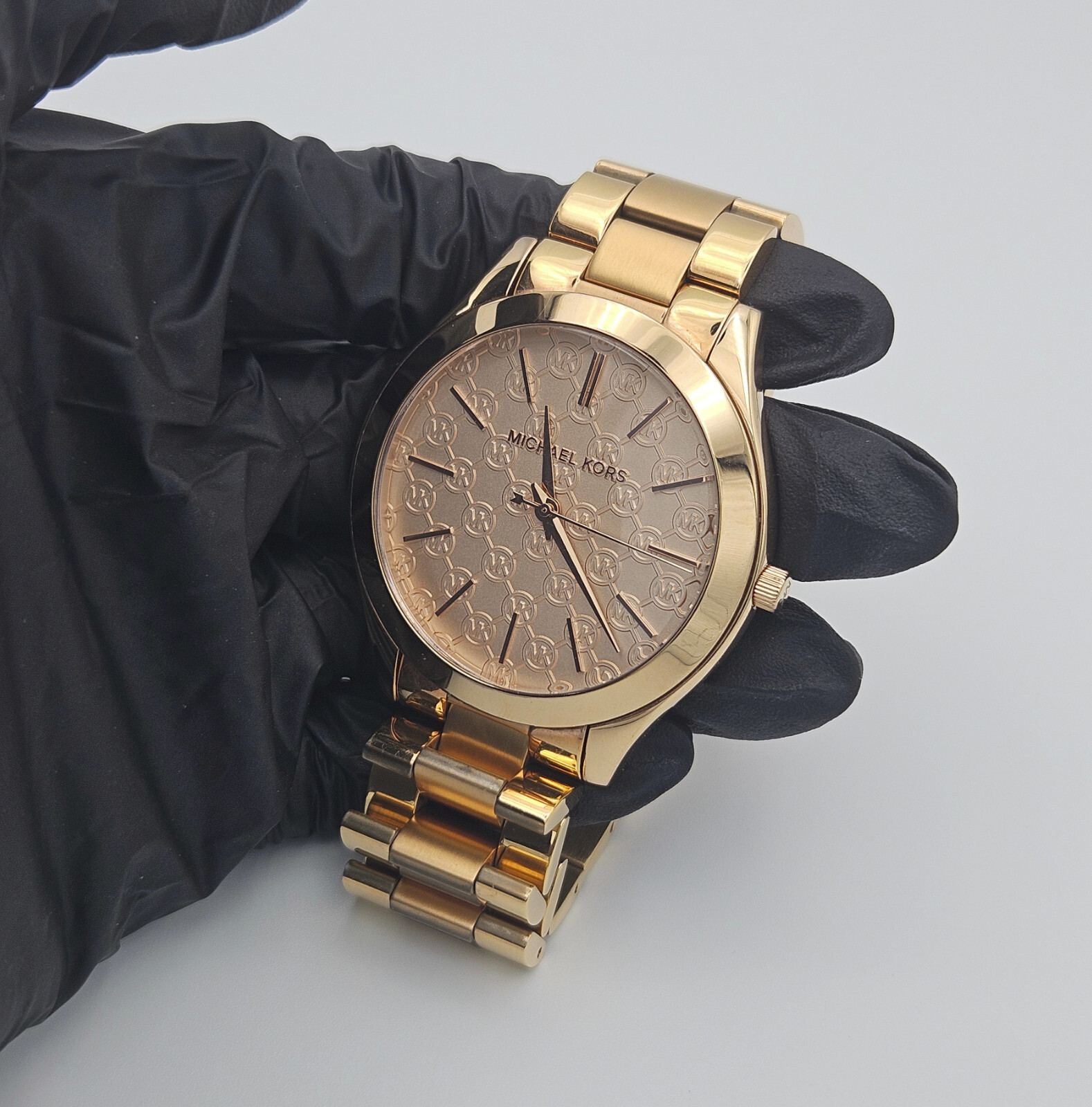 Michael Kors Argyle Gold Stainless Steel Watch with Rose Gold Dial MK3336