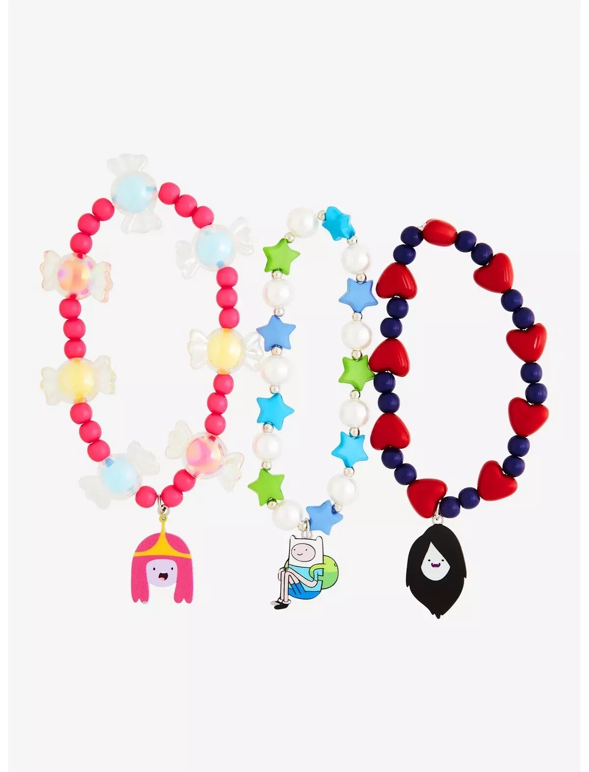 new Adventure Time trio beaded bracelet set jewelry Cartoon Network Bioworld
