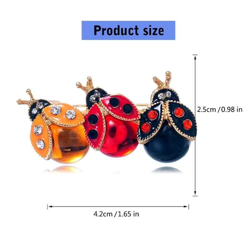 Stylish Lightweight Zinc Alloy Ladybugs Brooch Set For Fashion Accessories Gift
