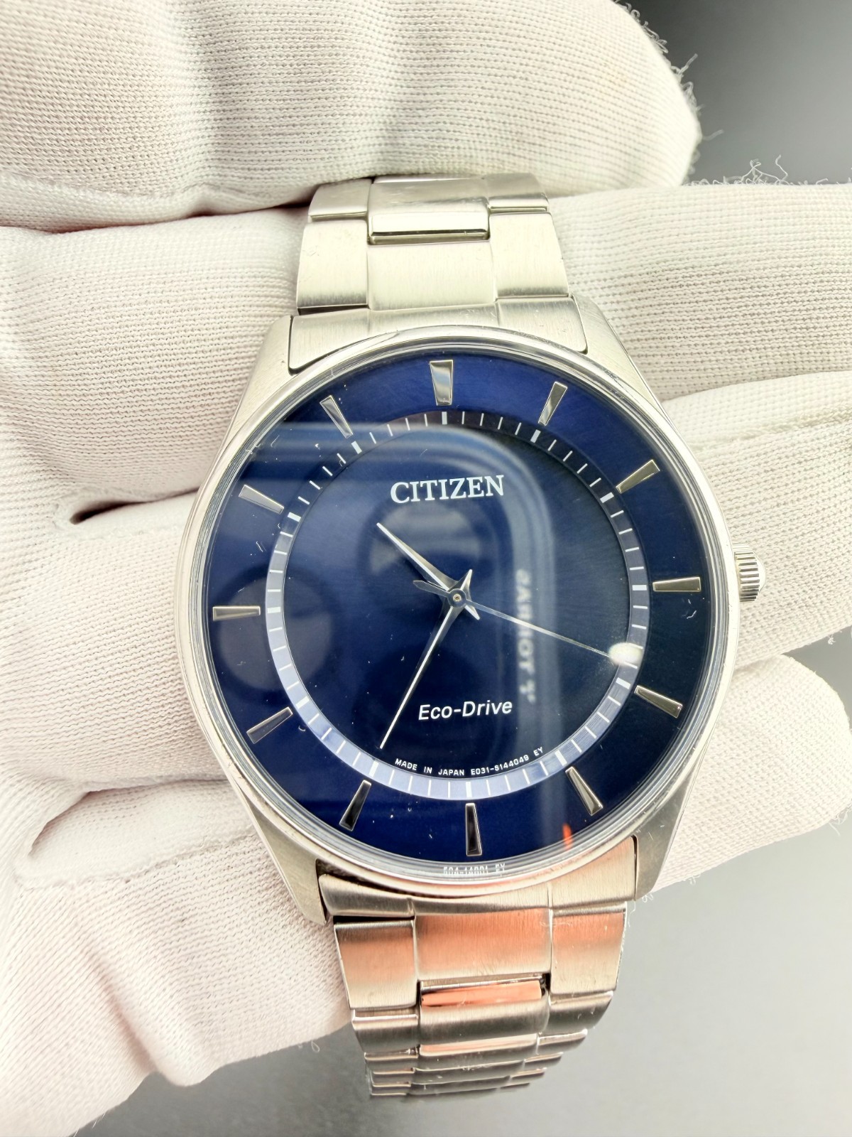 Citizen E031-S103720 Eco-Drive Solar Quartz Watch, Deep Blue Dial