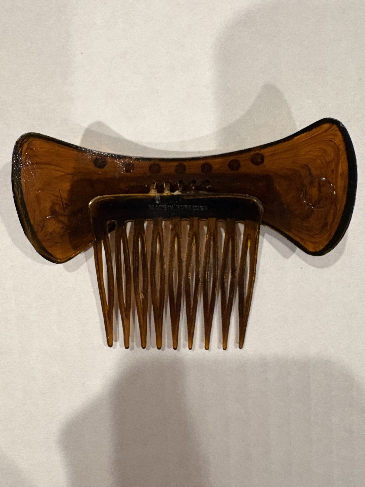 Vintage hair items:Faux tortoise shell hair comb, U-shaped hair pin, finger wave