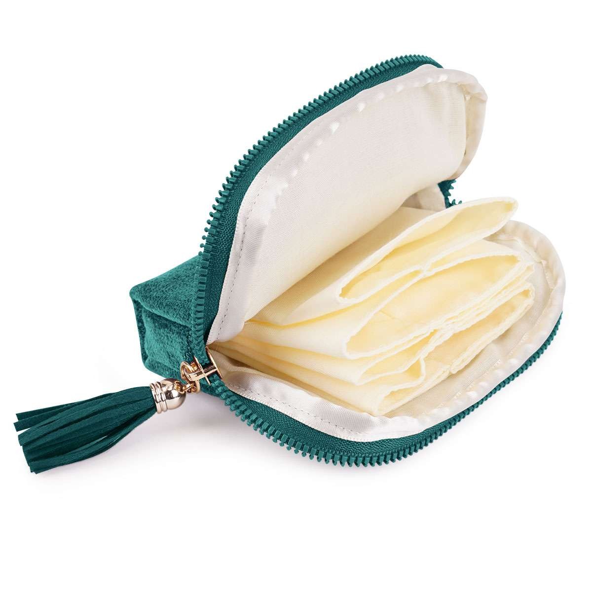 Travel Jewelry Pouch Satin Lined Jewelry Organizer Storage Bag with Zipper