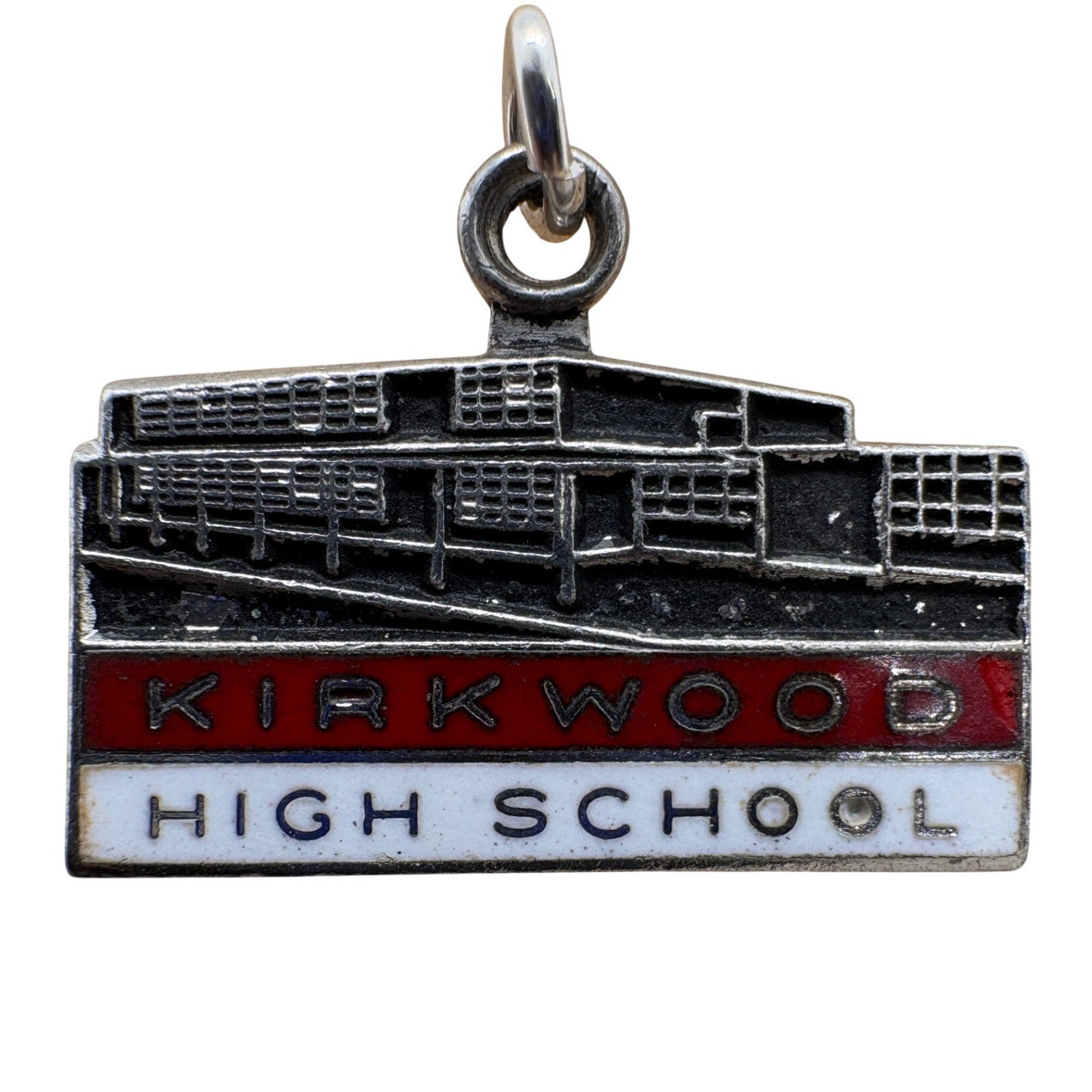 Vintage Kinney Sterling Silver Kirkwood High School Enamel Charm Pendant 2.39g