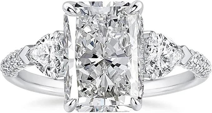 4.90Ct Radiant-Cut Lab Grown Diamond Solitaire Wedding Ring Set 14k White Gold