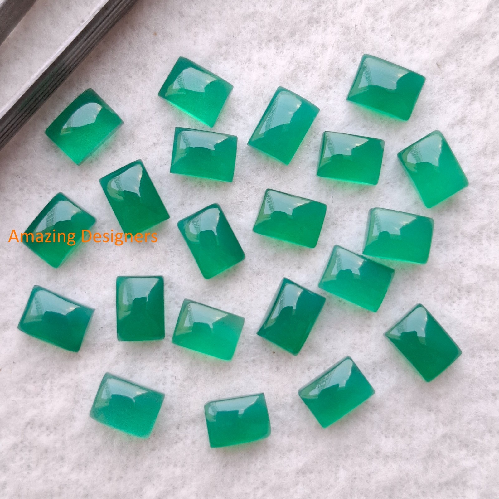 Natural Green Onyx Rectangle Cabochon 6x8mm to 20x25mm Loose Gemstone