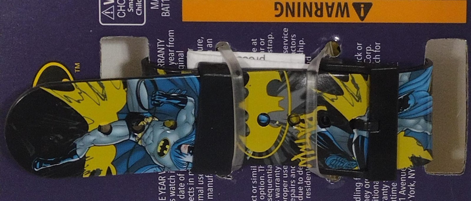Batman Unisex Kids Square Case and Printed Silicone Strap LED Watch Multicolor