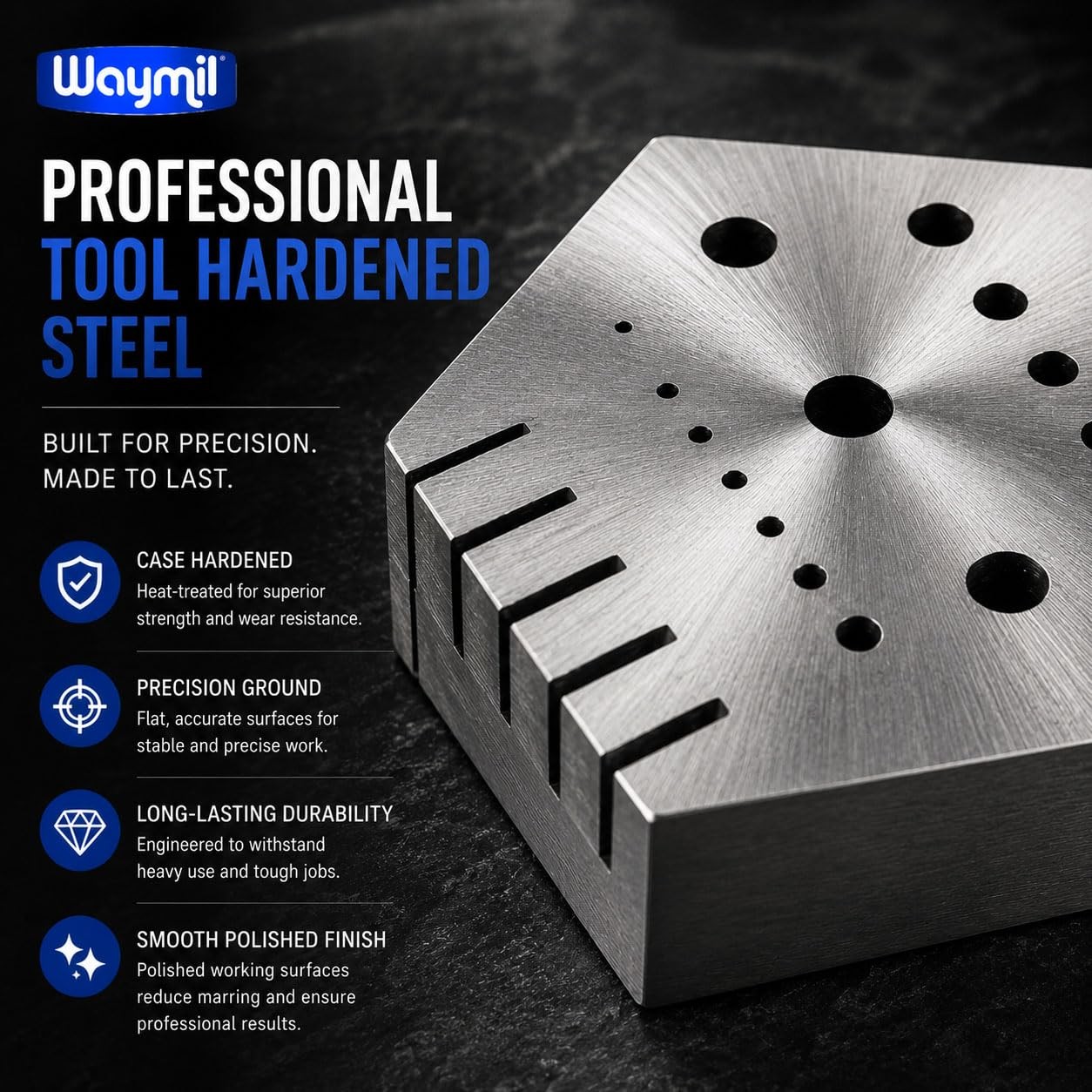Hexagonal Jewelry & Watchmaker Anvil Block Hardened Steel Staking steel