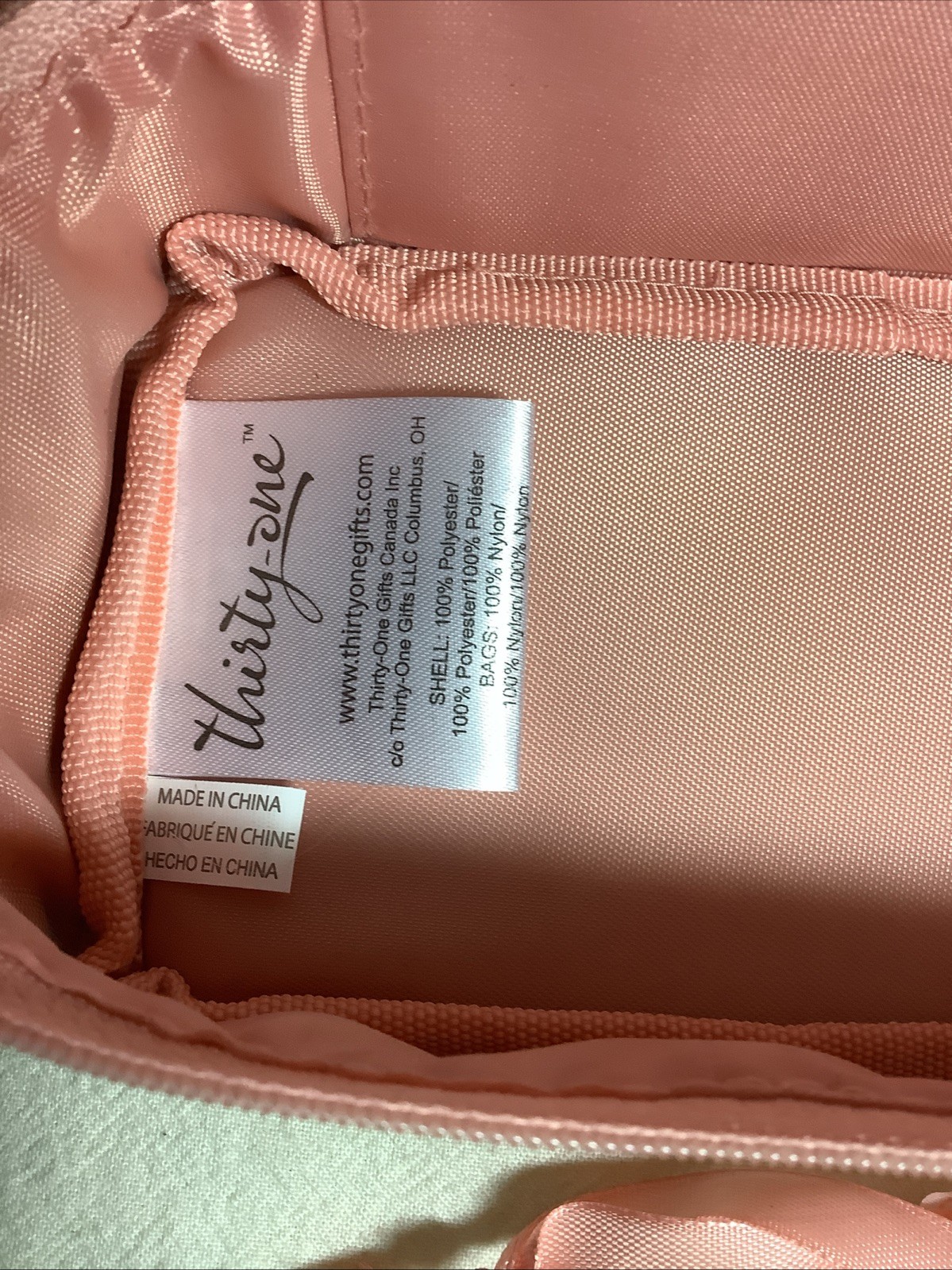 Thirty One Portable/Travel Jewelry Pouch/ Case Peach Stripes EUC