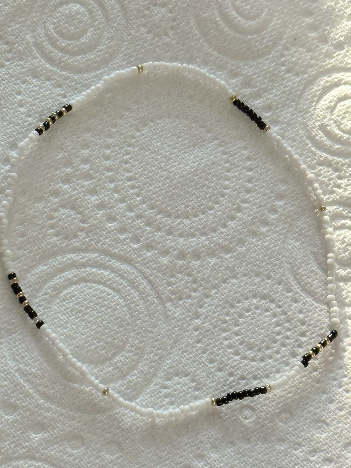 Delicate Beaded Anklet – Black & Multicolour beads Stretch boho Design Ladies Uk