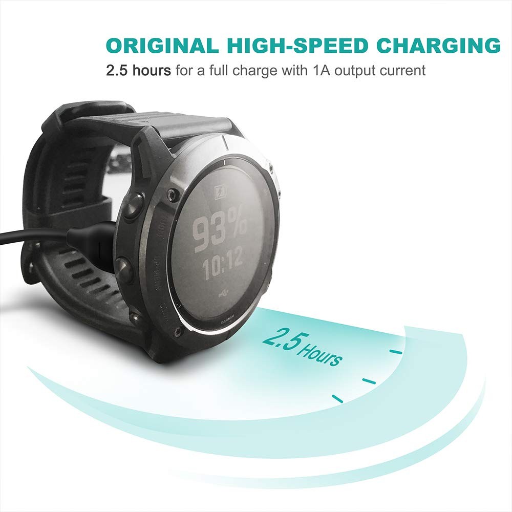 Charger Cable Compatible with Garmin Watch – 2 Pack – 1M