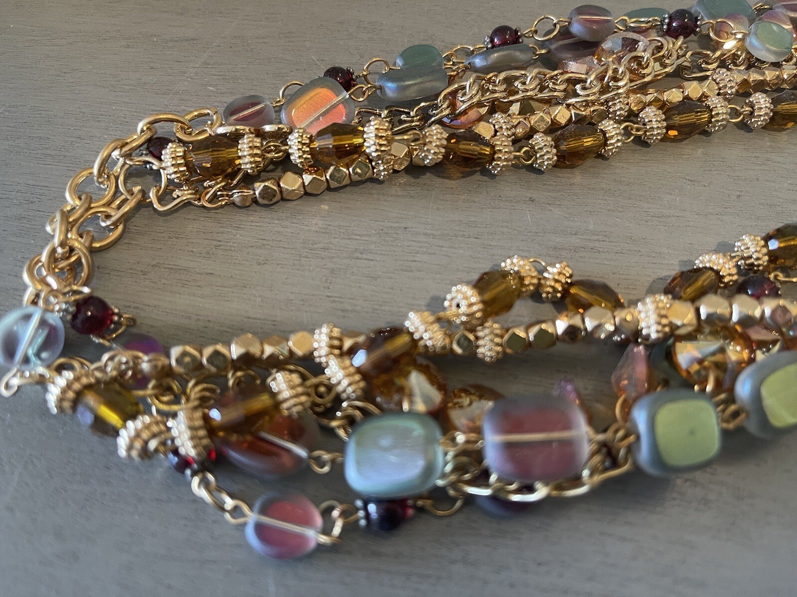 Passiana 5 Layer Necklace In Multi Color Stone Beads New Without Tag