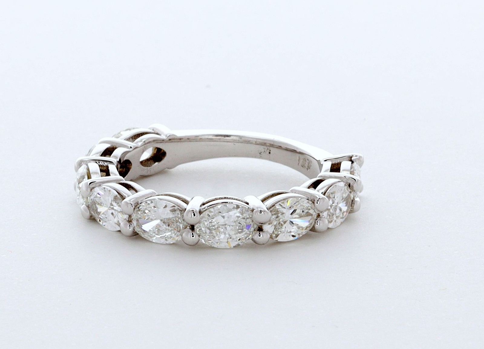 Classic Wedding Band Solid 14K Gold Classic 2.50 CT Oval Natural Diamond F VS2