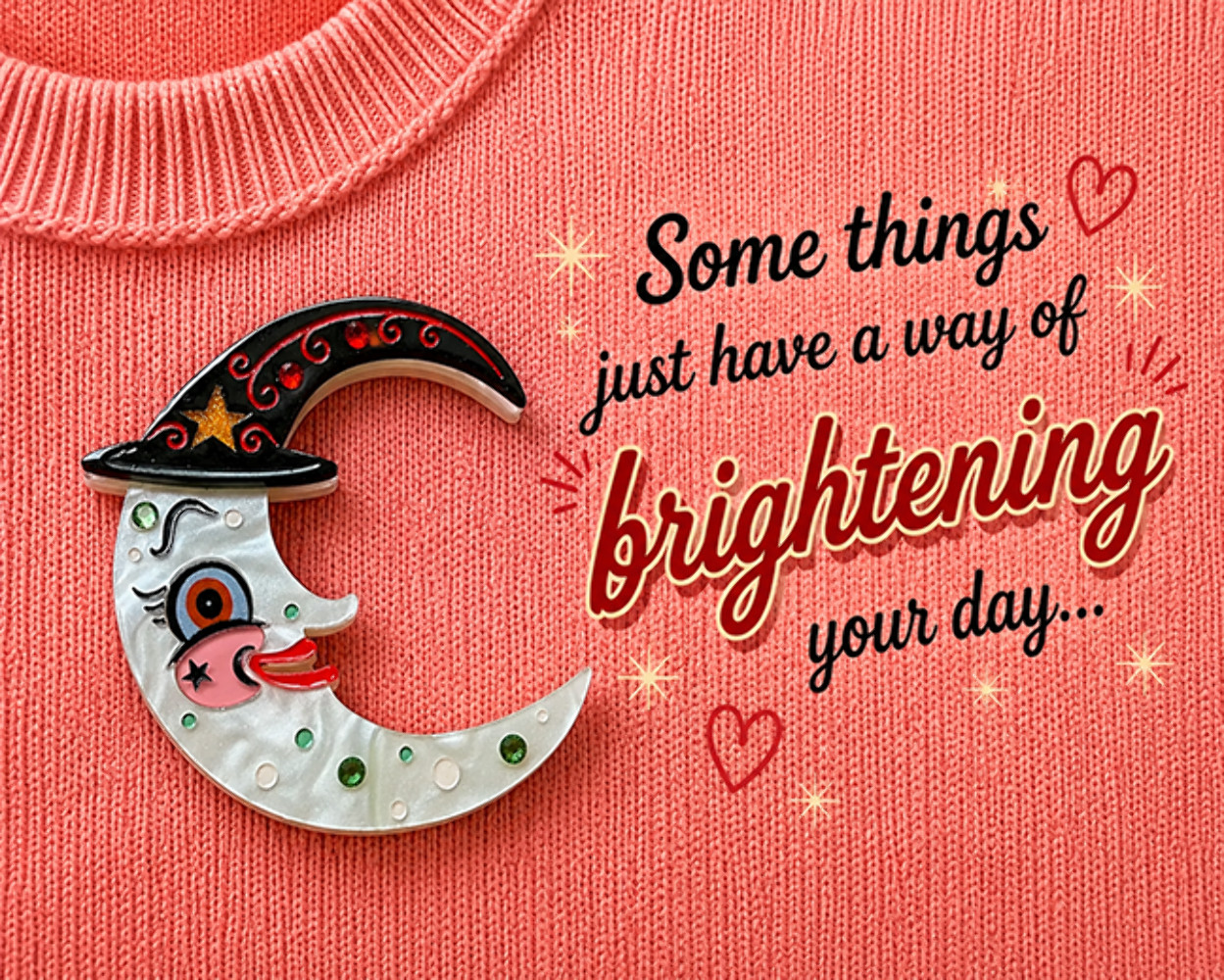 Witchy Crescent Moonhilda Brooch by Johanna Parker x Lipstick & Chrome — Folk Ar