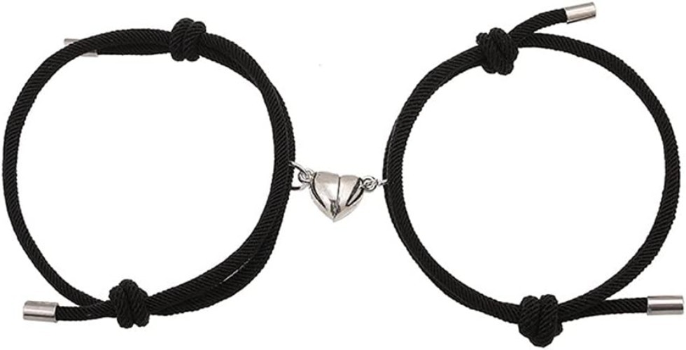 Elegant 2pcs Magnetic Couple Bracelets – Heart-Shaped Matching Gifts