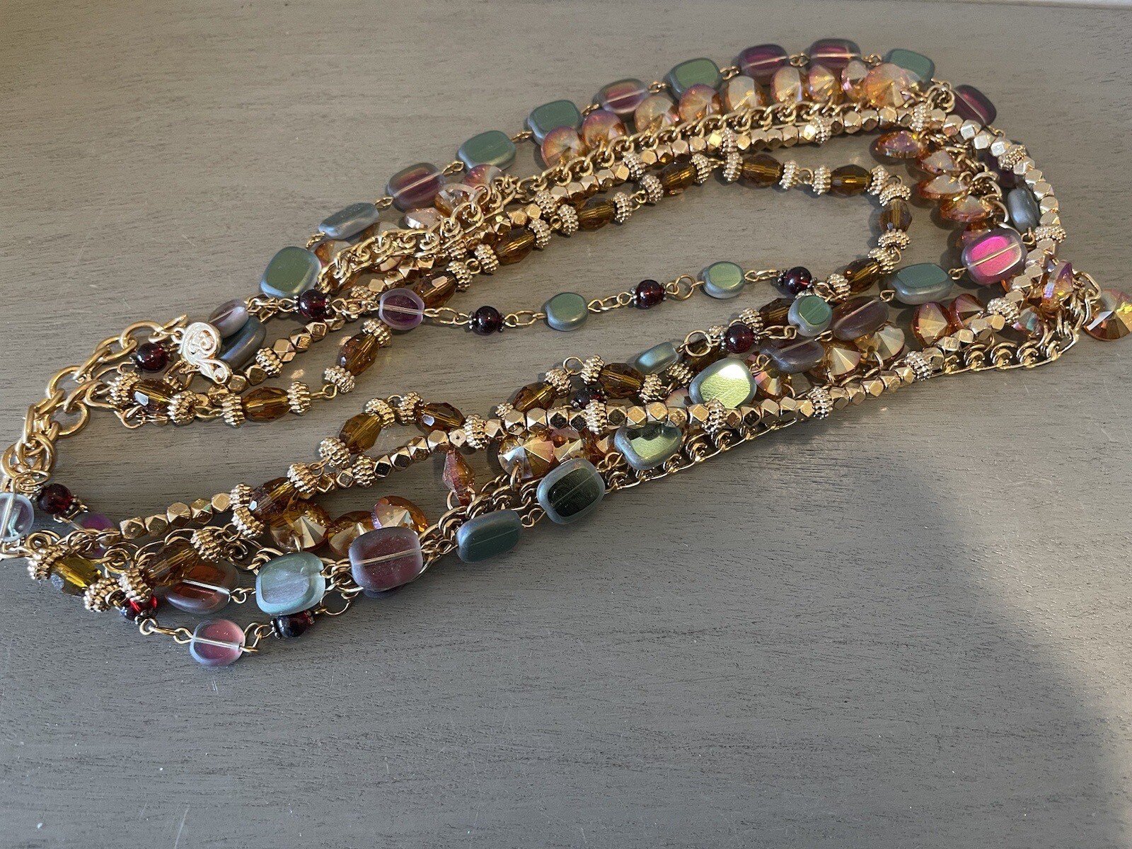 Passiana 5 Layer Necklace In Multi Color Stone Beads New Without Tag