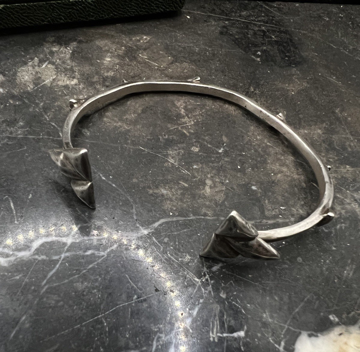Vintage Modernist Sterling Silver Artisan Studio Abstract Cuff Bracelet 925 11g
