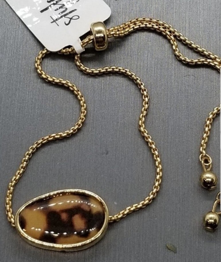 NEW STYLE & CO TORTOISE RESINS SLIDER GOLD TONE BRACELET NWT 11″