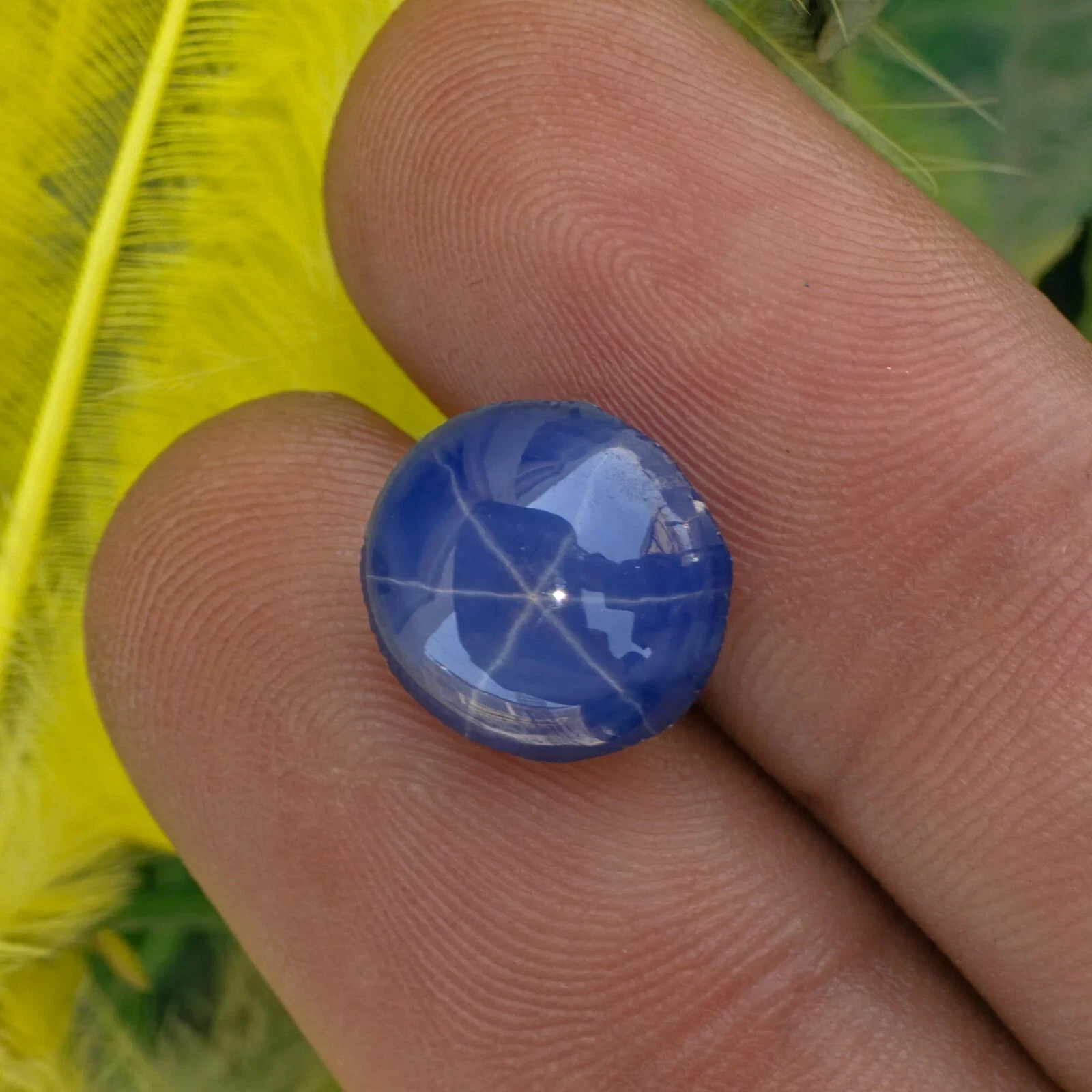 6 Ray GIE Certified Natural Star Sapphire 6.90 Ct Loose Gemstone Round cabochon