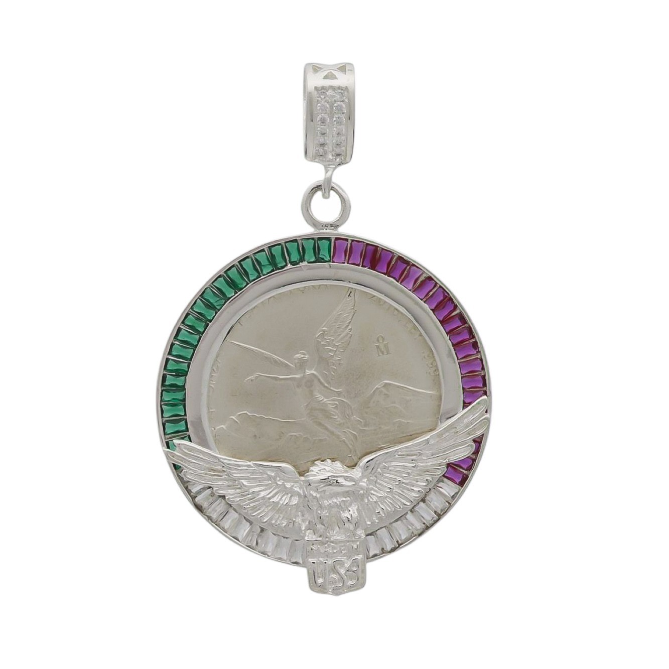 Sterling Silver 925- 1 Onza Plata Libertad Bezel With Fine Silver 999 Coin