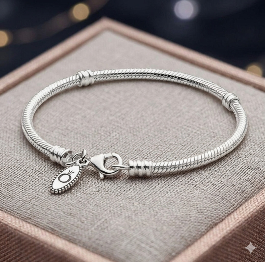 NEW Authentic Pandora Silver Bracelet Snake Chain LOBSTER CLASP 6.3in – 16cm